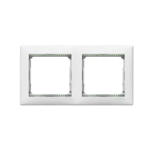 Πλαίσιο 2 Θέσεων Οριζόντιο Λευκό/Κρύσταλλο