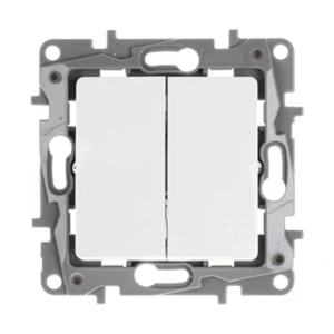 Niloe Διακόπτης Διπλός Αλέ-Ρετούρ Χωνευτός Λευκό 764502