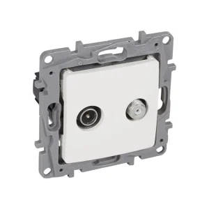 Niloe Πρίζα TV/SAT Τερματική Χωνευτή Λευκή 664558