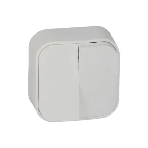 Διακόπτης Διπλός Kομμυτατέρ Επίτοιχος Λευκό IP20