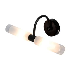 InLight Επιτοίχιο φωτιστικό από μαύρο μέταλλο και αμμοβολή γυαλί 2XG9 D:31,5cm