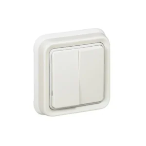 Πλήρης Διακόπτης Διπλός Αλέ-Ρετούρ Λευκός IP55