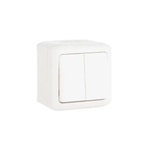 Διακόπτης Διπλός Αλέ-Ρετούρ Επίτοιχος Λευκό IP44