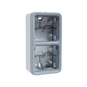 Κουτί Επίτοιχο 2 Στοιχείων Κάθετο Γκρι IP55