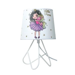 InLight Επιτραπέζιο φωτιστικό από λευκό μέταλλο και υφασμάτινο καπέλο