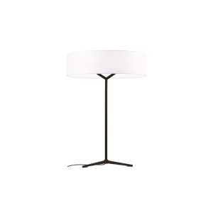 Inlight Επιτραπέζιο φωτιστικό από μέταλλο σε μαύρή απόχρωση και υφασμάτινο καπέλο 24W 3000K D:40cm