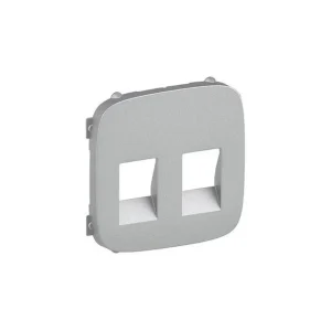 Πλακίδιο Διπλής Πρίζας Ηχείων Αλουμίνιο