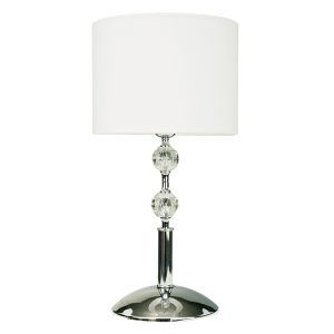 InLight Επιτραπέζιο φωτιστικό από χρώμιο μέταλλο κρύσταλλο και υφασμάτινο καπέλο 1XE27 D:59cm