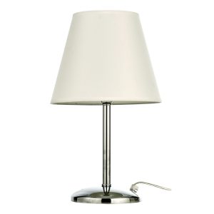 InLight Επιτραπέζιο φωτιστικό από μέταλλο σε χρώμιο απόχρωση και υφασμάτινο καπέλο 1XE14 D:40cm