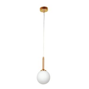 InLight Κρεμαστό φωτιστικό από χρυσαφί μέταλλο και λευκή οπαλίνα 1XG9 D:13cm