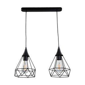 InLight Κρεμαστό φωτιστικό από μαύρο μέταλλο 2XE27 D:40cm