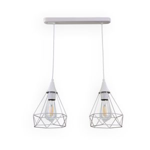 InLight Κρεμαστό φωτιστικό από λευκό μέταλλο 2XE27 D:40cm