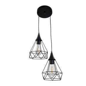 InLight Κρεμαστό φωτιστικό από μαύρο μέταλλο 2XE27 D:20cm