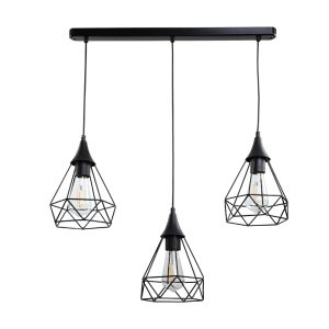 InLight Κρεμαστό φωτιστικό από μαύρο μέταλλο 3XE27 D:60cm
