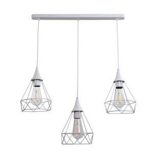 InLight Κρεμαστό φωτιστικό από λευκό μέταλλο 3XE27 D:60cm