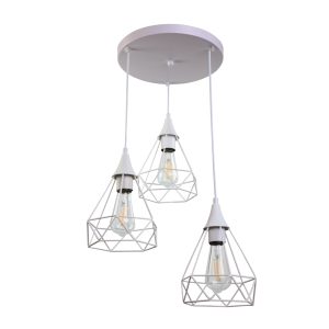 InLight Κρεμαστό φωτιστικό από λευκό μέταλλο 3XE27 D:30cm