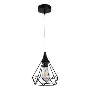 InLight Κρεμαστό φωτιστικό από μαύρο μέταλλο 1XE27 D:16cm