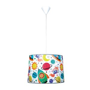 InLight Κρεμαστό φωτιστικό από υφασμάτινο καπέλο και λευκή ανάρτηση