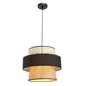 InLight Μονόφωτο καπέλο ψάθα-ύφασμα 1XE27 D:30cmX25cm