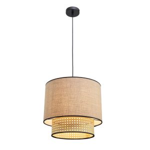 InLight Μονόφωτο καπέλο ψάθα-ύφασμα 1XE27 D:30cmX25cm