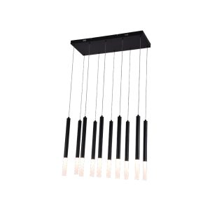 Inlight Κρεμαστό φωτιστικό LED 10*5W 3000K από μαύρο μέταλλο D:75X200cm