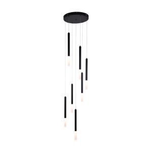 Inlight Κρεμαστό φωτιστικό LED 7* 5W 3000K από μαύρο μέταλλο D:40X200cm