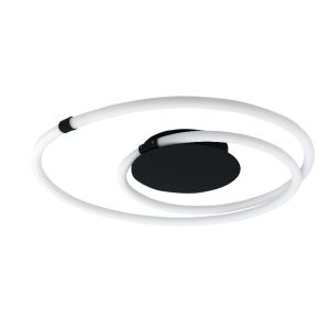 InLight Πλαφονιέρα οροφής LED 40W 3000K από μαύρο μέταλλο και σωλήνα PVC D:60cm (42010)