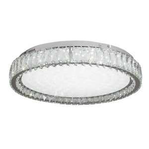 InLight Πλαφονιέρα οροφής LED 80W 4000K από χρώμιο μέταλλο και κρύσταλλα D:80cm