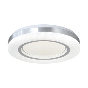InLight Πλαφονιέρα οροφής LED 54W 3CCT (by tuya) από λευκό και ασημί ακρυλικό D:40cm