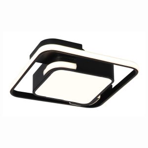 InLight Πλαφονιέρα οροφής LED 60W 3000K από μέταλλο σε μαύρη απόχρωση και ακρυλικό D:40cm