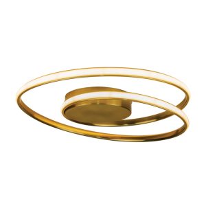 InLight Πλαφονιέρα οροφής LED 36W 3CCT από αλουμίνιο σε χρυσαφί απόχρωση D:55cm