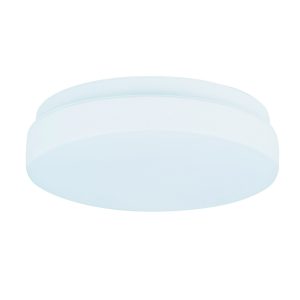 InLight Πλαφονιέρα οροφής από λευκό μέταλλο και λευκή οπαλίνα 1XE27 D:24cm