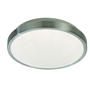 InLight Πλαφονιέρα οροφής LED 32W 3CCT από ασημί ματ ακρυλικό D:52cm