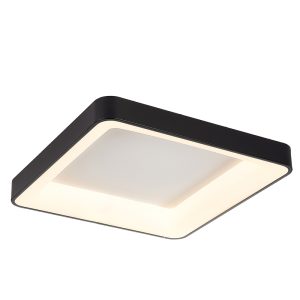 InLight Πλαφονιέρα οροφής LED 58W 4000K από μαύρο μέταλλο και ακρυλικό D:56cm