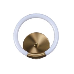 InLight Επιτοίχιο φωτιστικό LED 5W 3000K από χρυσαφί μέταλλο και σωλήνα PVC D:23cm