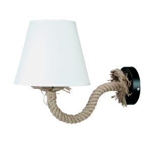 InLight Επιτοίχιο φωτιστικό από σχοινί και υφασμάτινο καπέλο 1XE27 D:30cm