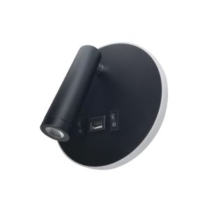 InLight Επιτοίχιο φωτιστικό LED 12W 3000K από μαύρο μέταλλο D:14cm