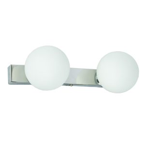 InLight Επιτοίχιο φωτιστικό από χρώμιο μέταλλο και λευκή οπαλίνα 2XG9 D:31cm