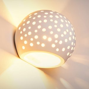 InLight Επιτοίχιο φωτιστικό λευκό από γύψο 1XE27 D:15cm