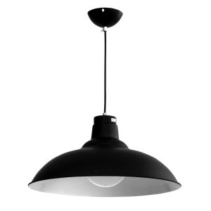 InLight Κρεμαστό φωτιστικό μαύρο από μέταλλο 1XE27 D:40cm