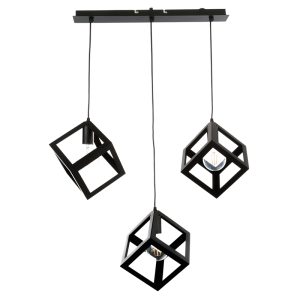 InLight Κρεμαστό φωτιστικό από μαύρο μέταλλο 3XE27 D:60cm