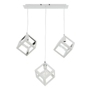 InLight Κρεμαστό φωτιστικό από λευκό μέταλλο 3XE27 D:60cm