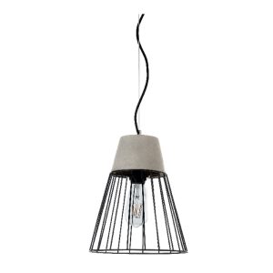 InLight Κρεμαστό φωτιστικό γκρι από τσιμέντο και μαύρο μέταλλο 1XE27 D:25cm