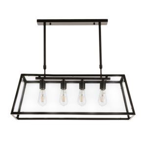 InLight Κρεμαστό φωτιστικό από μαύρο μέταλλο και διάφανο γυαλί