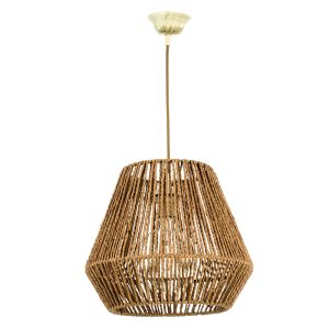 InLight Κρεμαστό φωτιστικό καφέ από σχοινί 1XE27 D:32cm