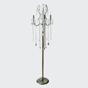 InLight Επιδαπέδιο φωτιστικό από οξυντέ μέταλλο γυαλί και κρύσταλλα 3XE14 D:170cm