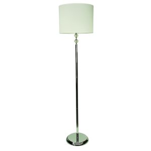 InLight Επιδαπέδιο φωτιστικό από χρώμιο μέταλλο κρύσταλλο και υφασμάτινο καπέλο 1XE27 D:177cm