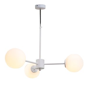 InLight Κρεμαστό φωτιστικό από λευκό μέταλλο και λευκή οπαλίνα 3XG9 D:70cm