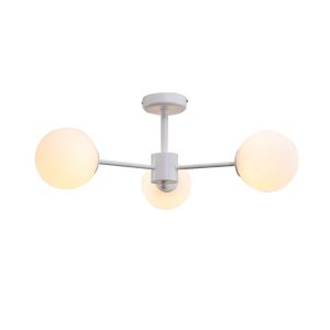 InLight Κρεμαστό φωτιστικό από λευκό μέταλλο και λευκή οπαλίνα 3XG9 D:50cm