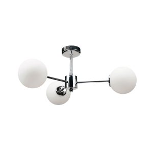 InLight Κρεμαστό φωτιστικό από χρώμιο μέταλλο και λευκή οπαλίνα 3XG9 D:45cm